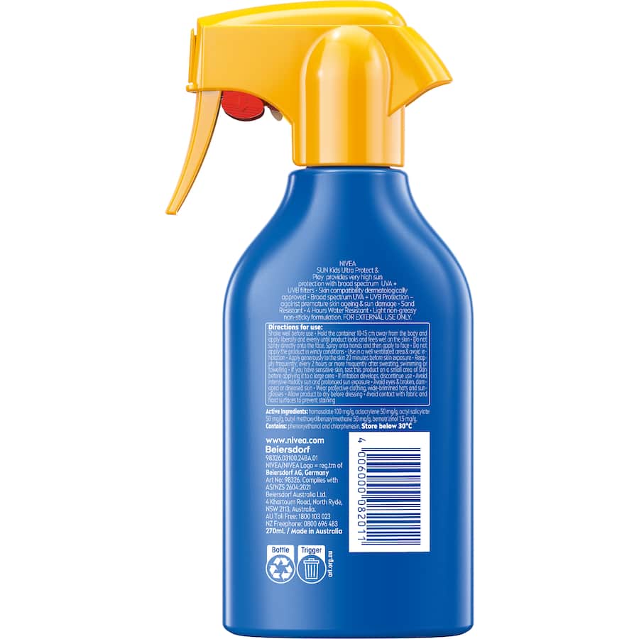 Nivea Sun Kids Sunscreen Ultra Protect & Play Spf50+ Spray 270mL