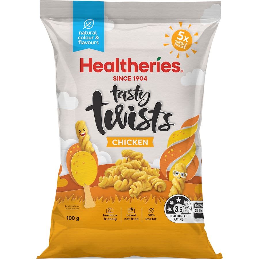 Healtheries Kids Corn Snacks Tasty Chicken Twists 100g