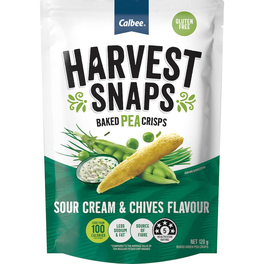 Harvest Snaps Pea Crisps Sour Cream & Chives 120g