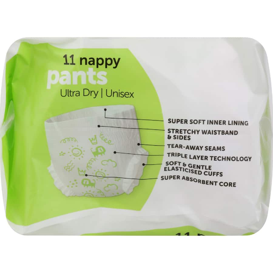 Little One's Convenience Nappy Pants Junior Boys & Girls 16+ Kg Size 6 11pack