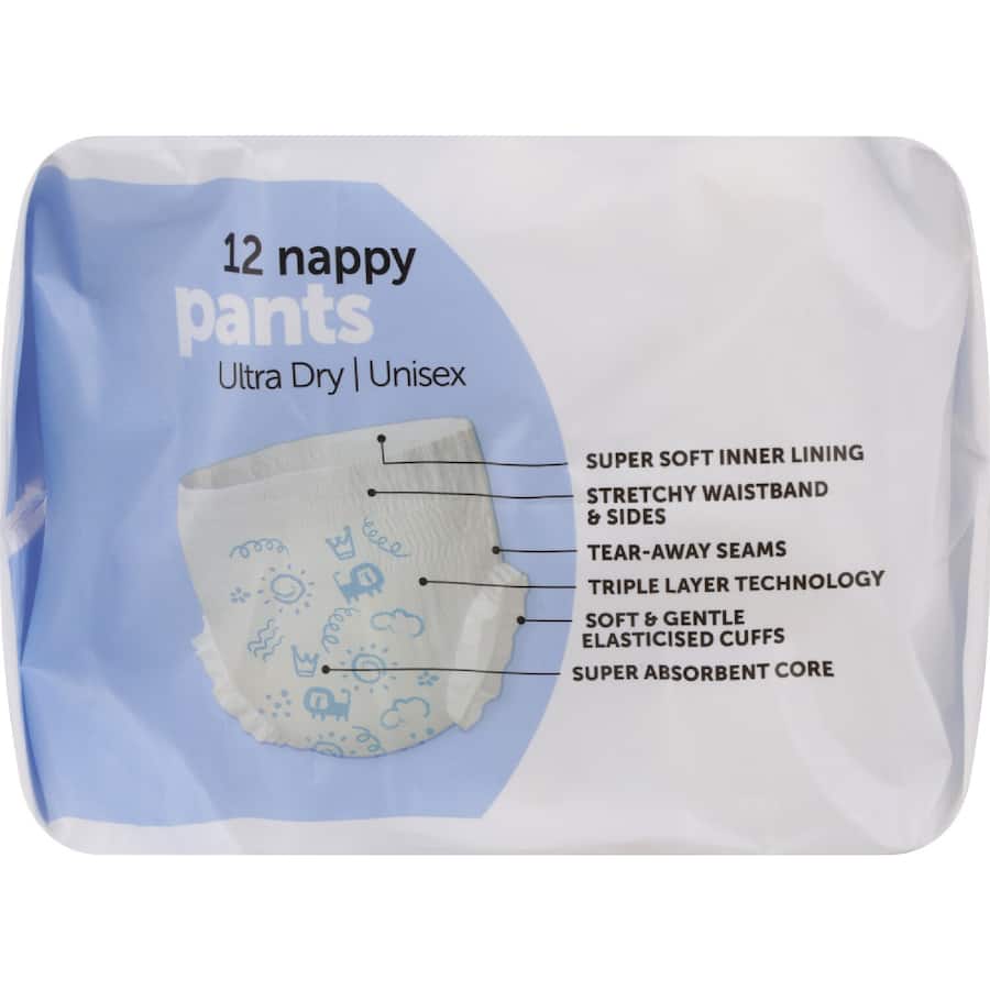 Little One's Convenience Nappy Pants Walker Boys & Girls 13-18kg Size 5 12pack
