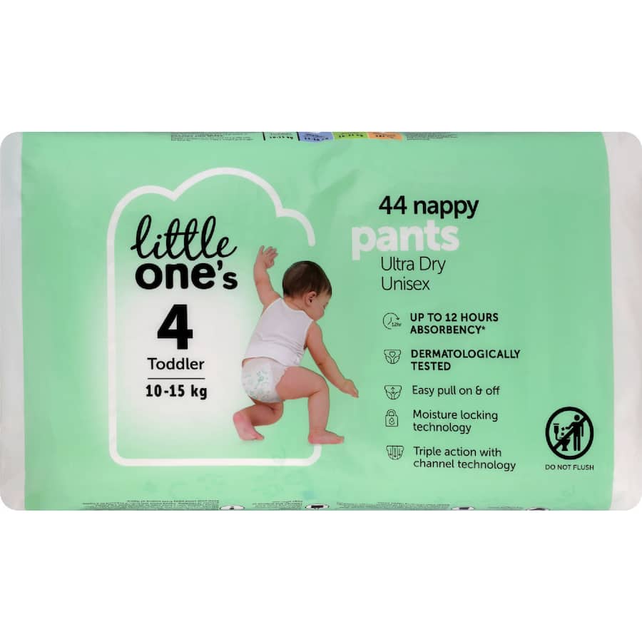 Little One's Bulk Nappy Pants Toddler Boys & Girls 10-15kg Size 4 44pack