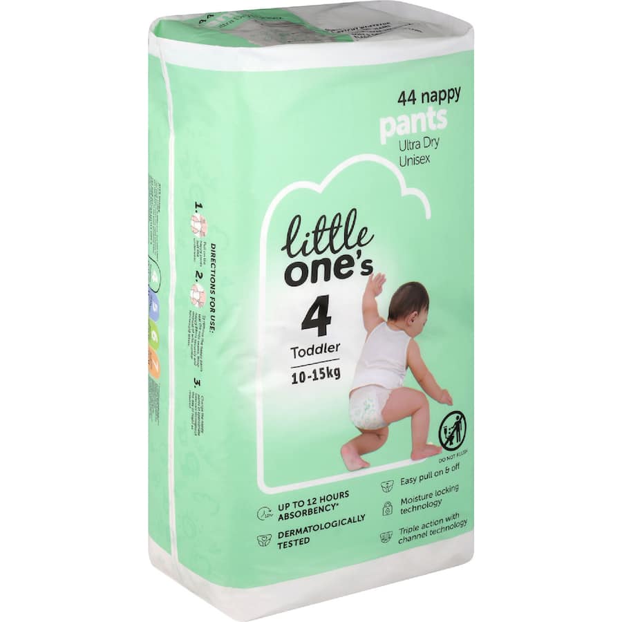 Little One's Bulk Nappy Pants Toddler Boys & Girls 10-15kg Size 4 44pack