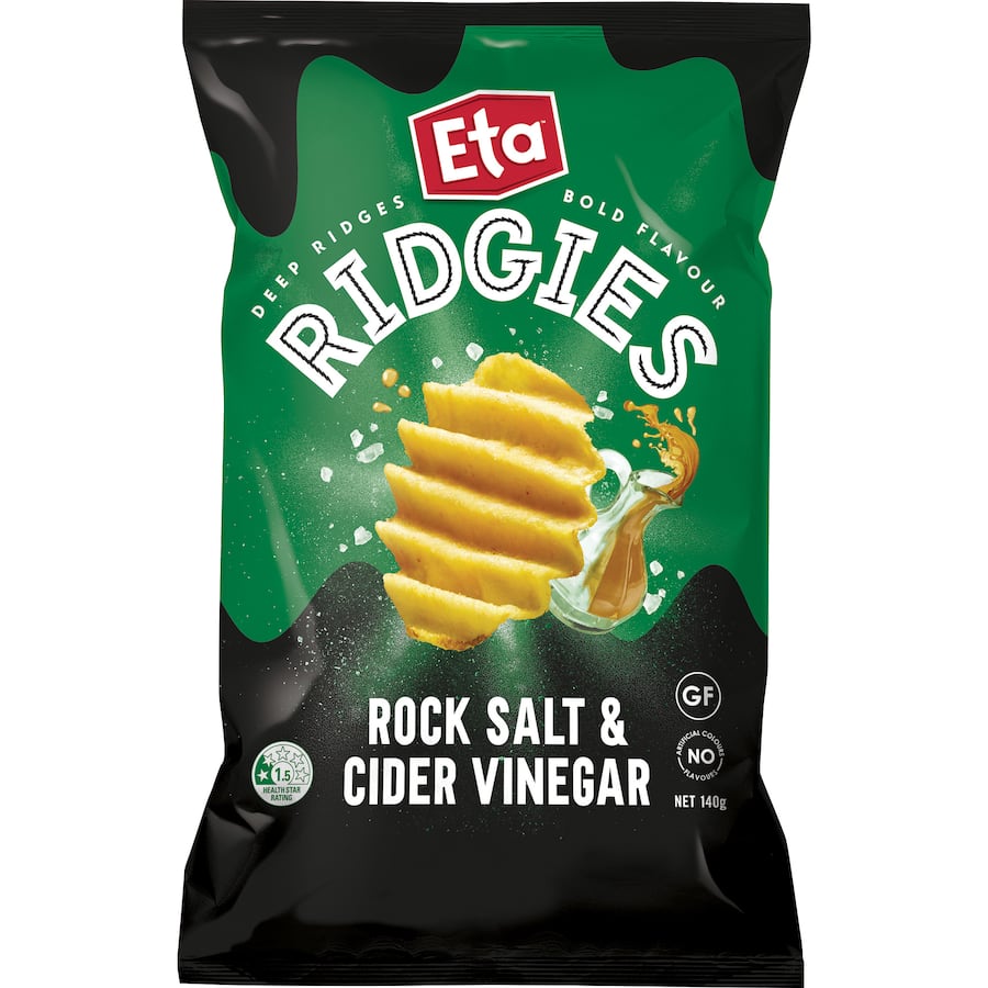Eta Ridges Chips Rock Salt & Vinegar 140g