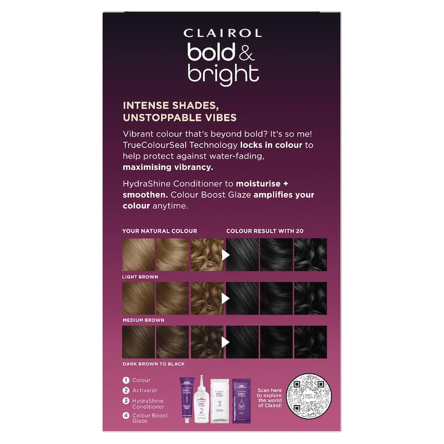 Clairol Bold & Bright Hair Colour Black Licorice 20 1pack