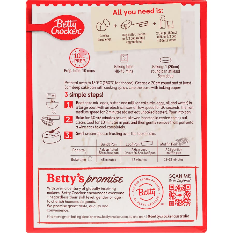 Betty Crocker Cake Mix Red Velvet 450g