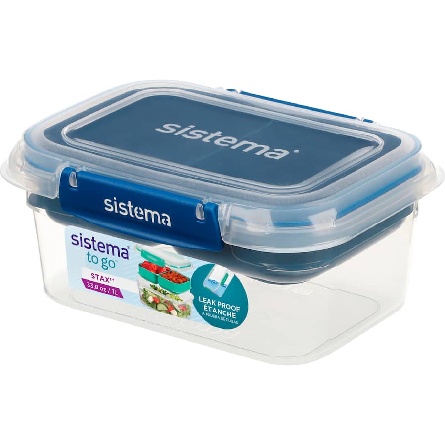 Sistema Food Container Stax To Go Rectangle 1L