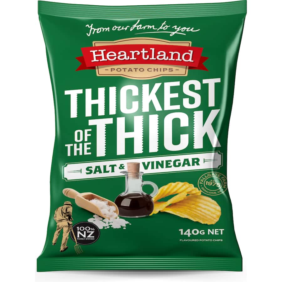 Heartland Thick Cut Chips Salt & Vinegar 140g