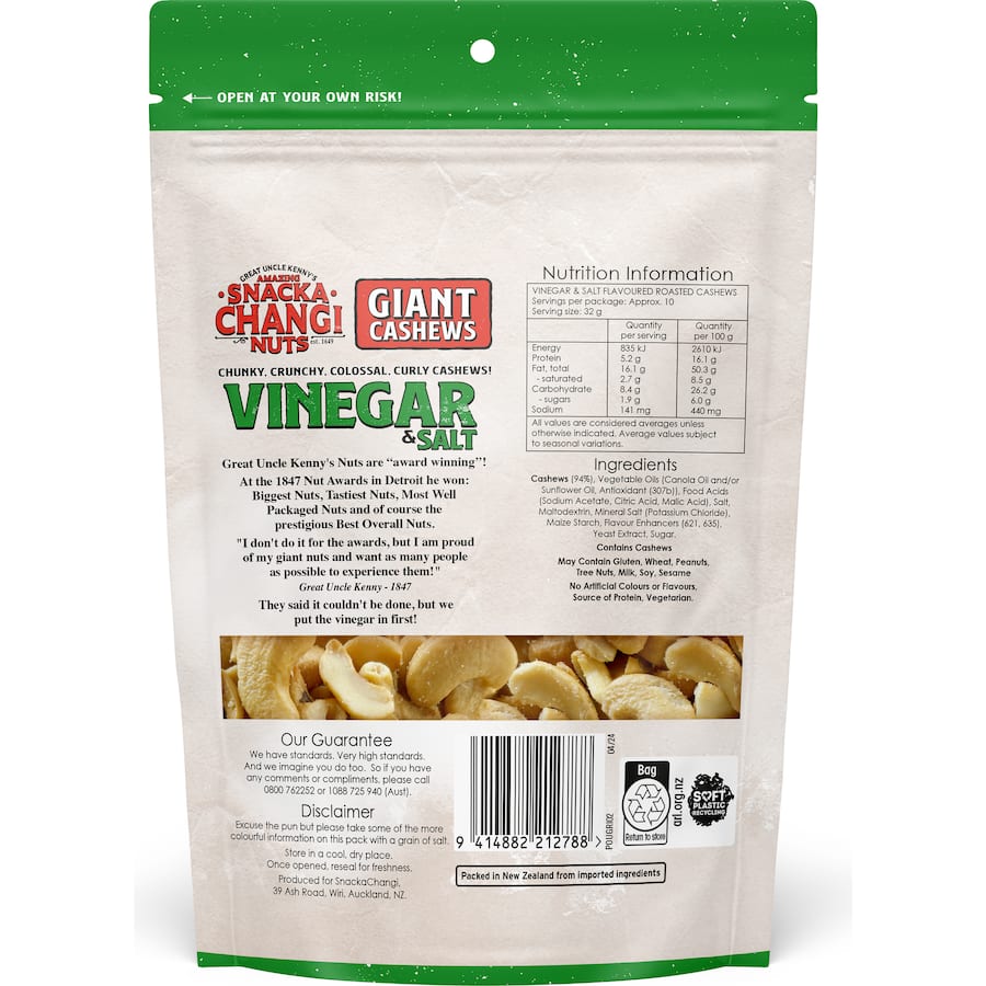Snackachangi Cashews Vinegar & Salt 325g