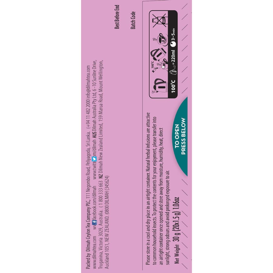 Dilmah Fruit Tea Bags Berry Fusion 20 pack