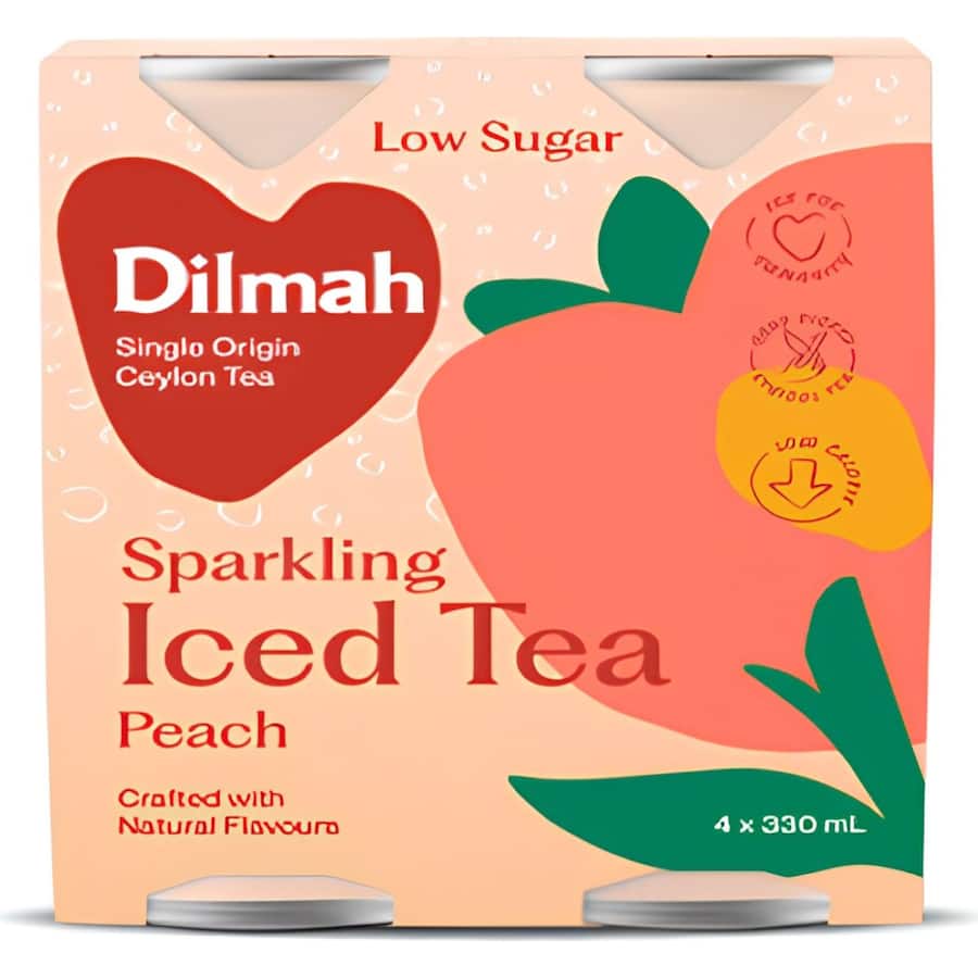 Dilmah Iced Tea Sparkling Peach 330ml 4pack