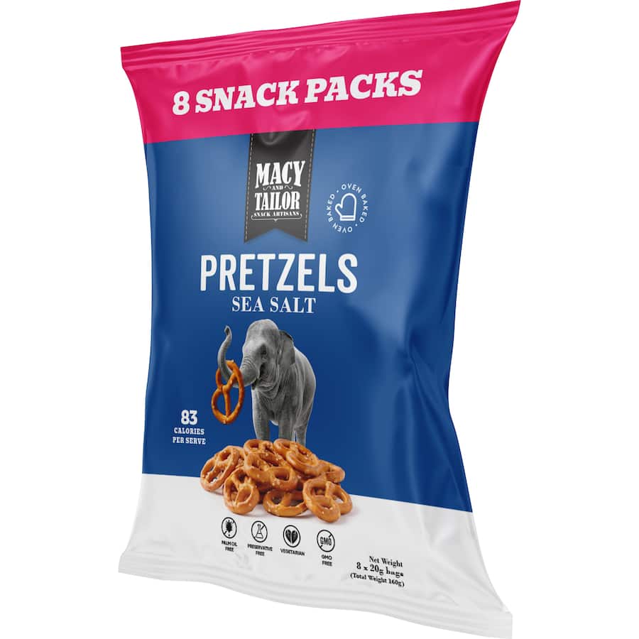 Macy & Tailor Multipack Pretzels Sea Salt 8 pack 120g