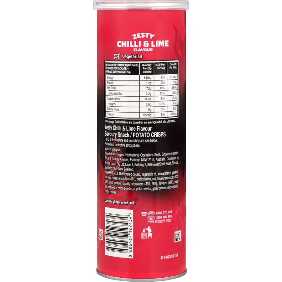 Pringles Chips Chilli & Zesty Lime 118g