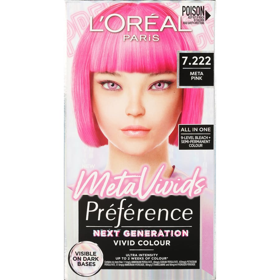 Loreal Metavivids Hair Colour Meta Pink 7.222 - 1pack