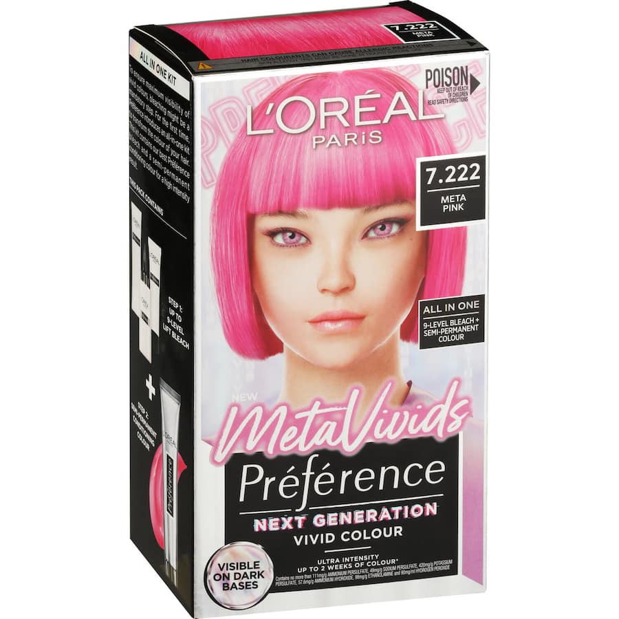 Loreal Metavivids Hair Colour Meta Pink 7.222 - 1pack
