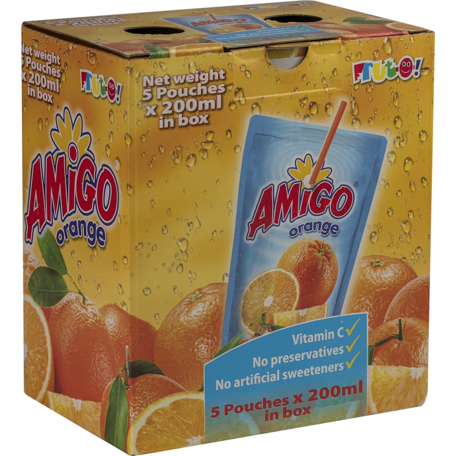 Amigo Fruit Drink Orange 5 x 200mL