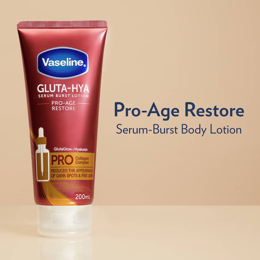 Vaseline Gluta Hya Body Serum Lotion Pro-age Restore 200mL