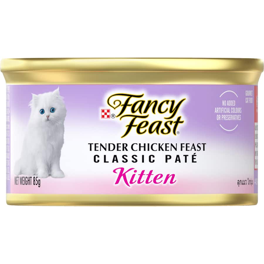 Fancy Feast Kitten Classic Wet Cat Food Pate Tender Chicken Feast Tin 85g