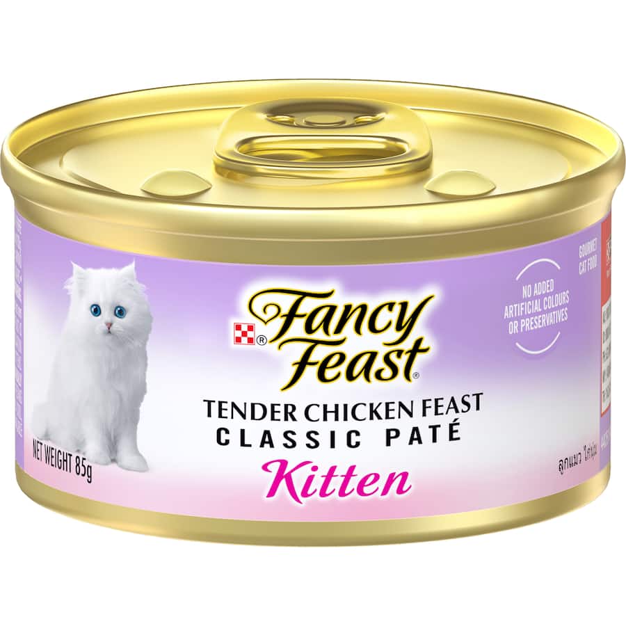 Fancy Feast Kitten Classic Wet Cat Food Pate Tender Chicken Feast Tin 85g