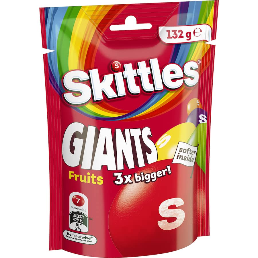 Skittles Giants Sweets Fruits 132g