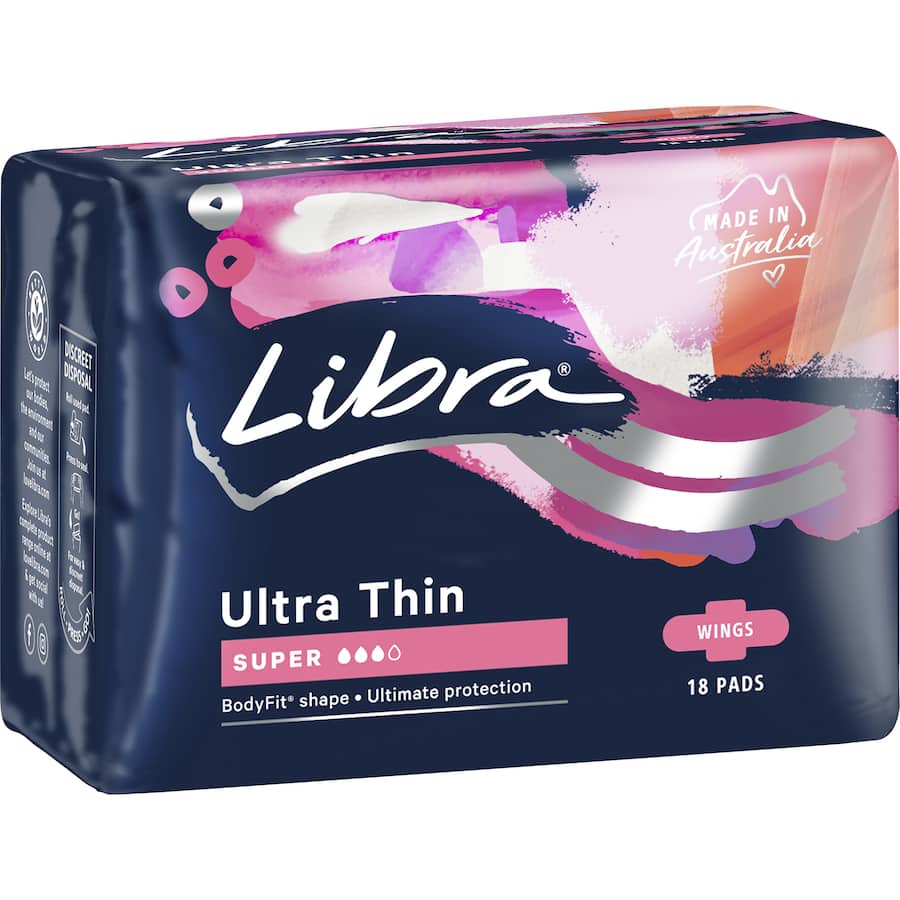 Libra Ultra Thin Pads Super With Wings 18pack