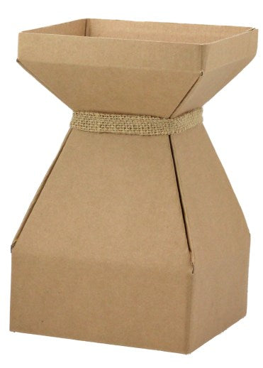 Vaz Small Transportable Cardboard Vase with Liner in Natural. Pack of 10.