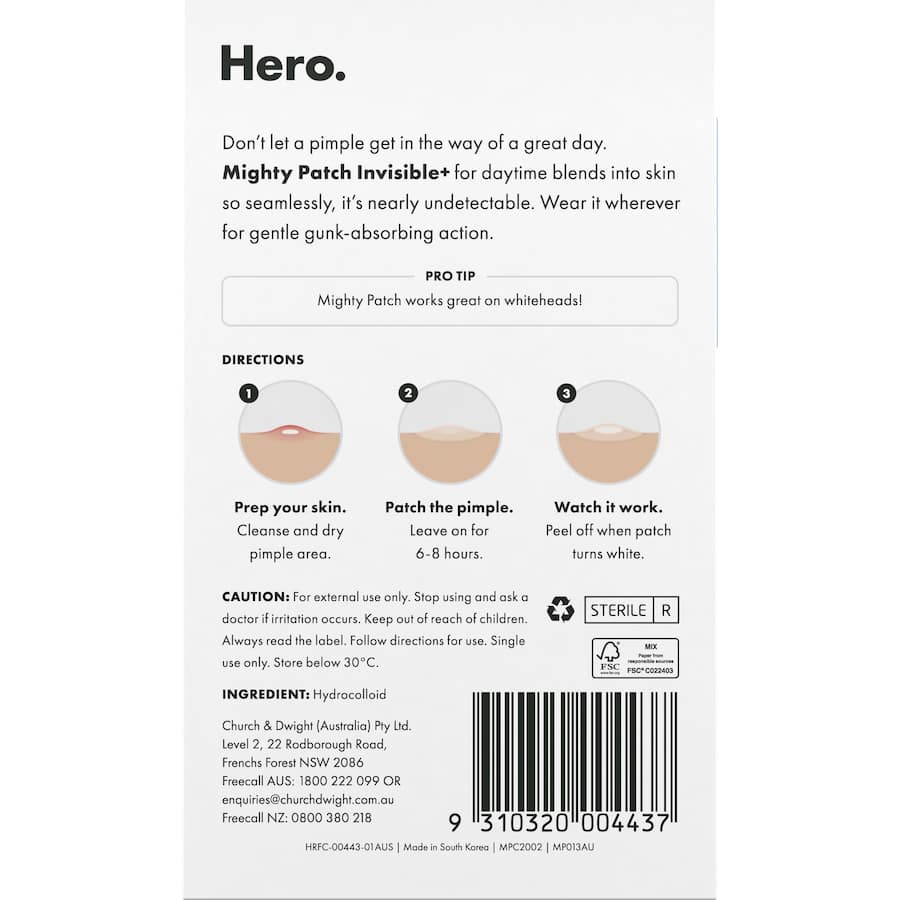 Hero Mighty Skin Care Invisible+ Patches 24pack