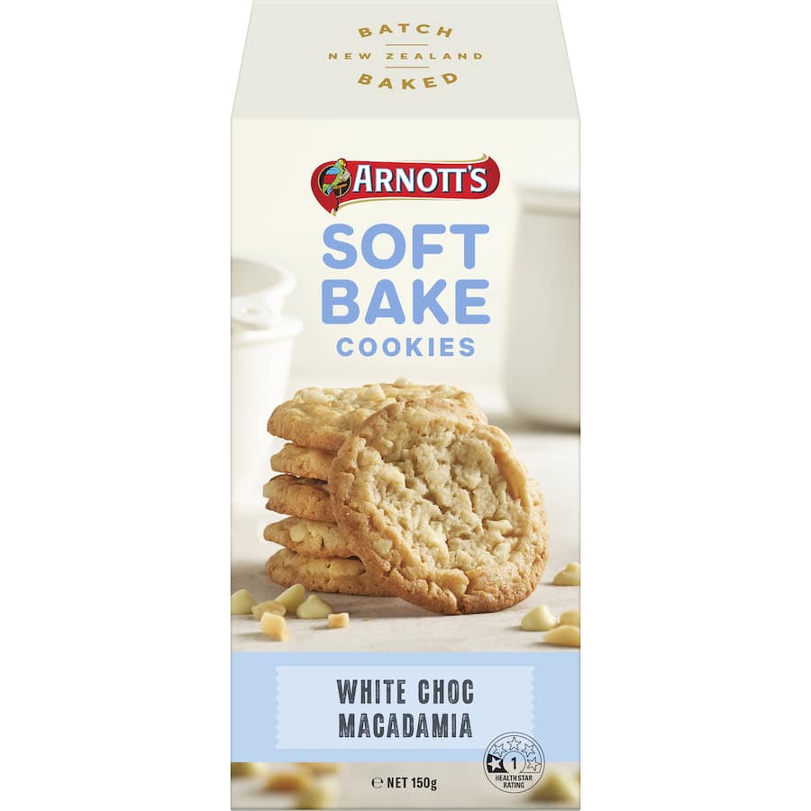 Arnotts Softbake Cookies White Chocolate Macadamia 150g