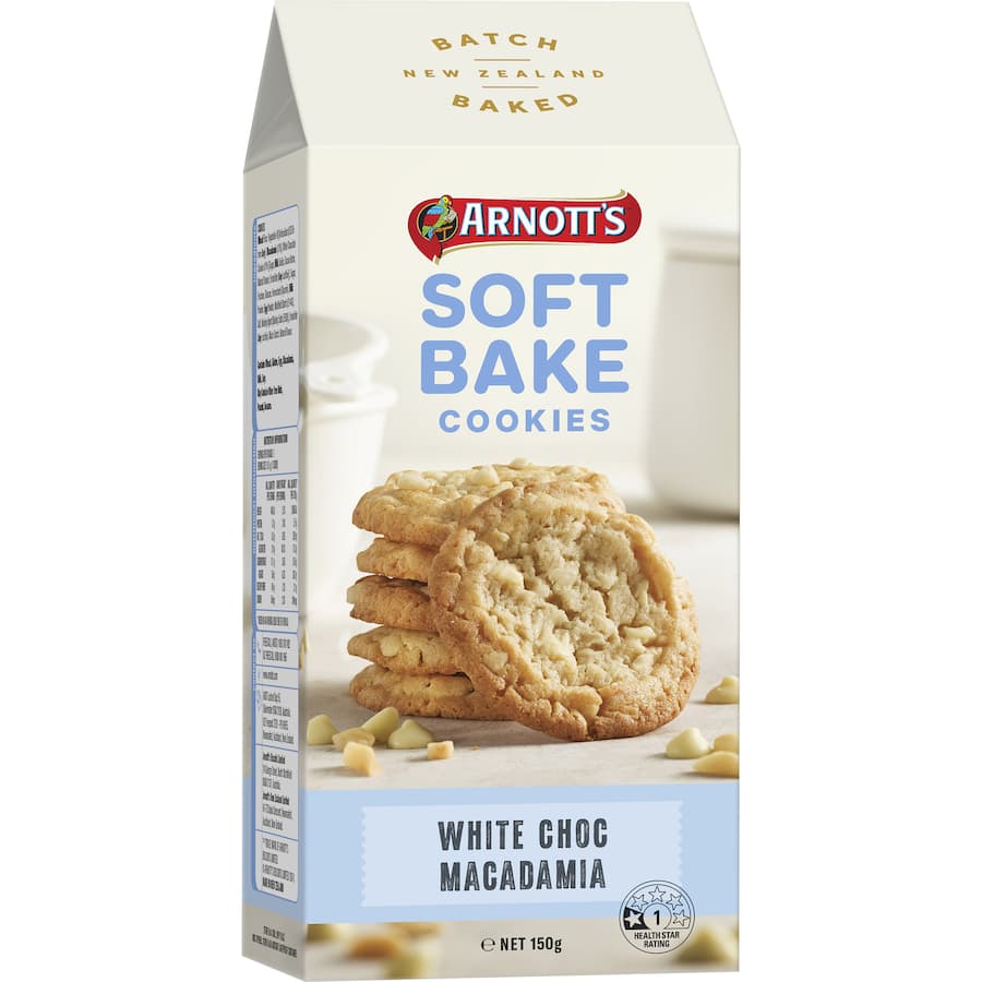 Arnotts Softbake Cookies White Chocolate Macadamia 150g