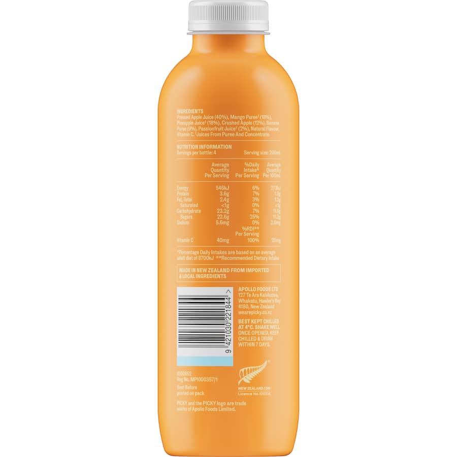 Picky Fruit Drink Tropical Smoothie Bottle 800mL