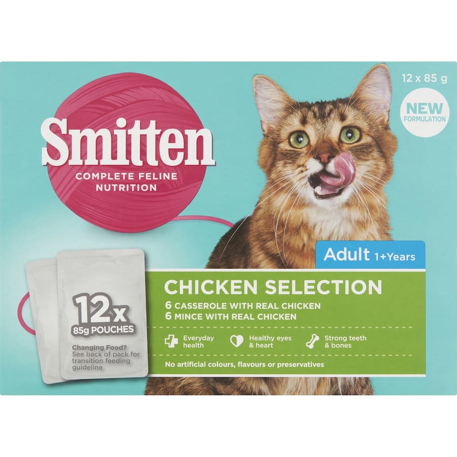 Smitten Wet Cat Food Chicken Selection Pouches 12x85g