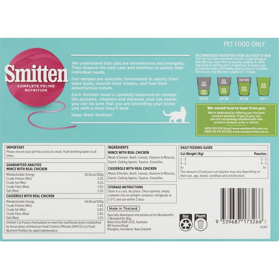 Smitten Wet Cat Food Chicken Selection Pouches 12x85g