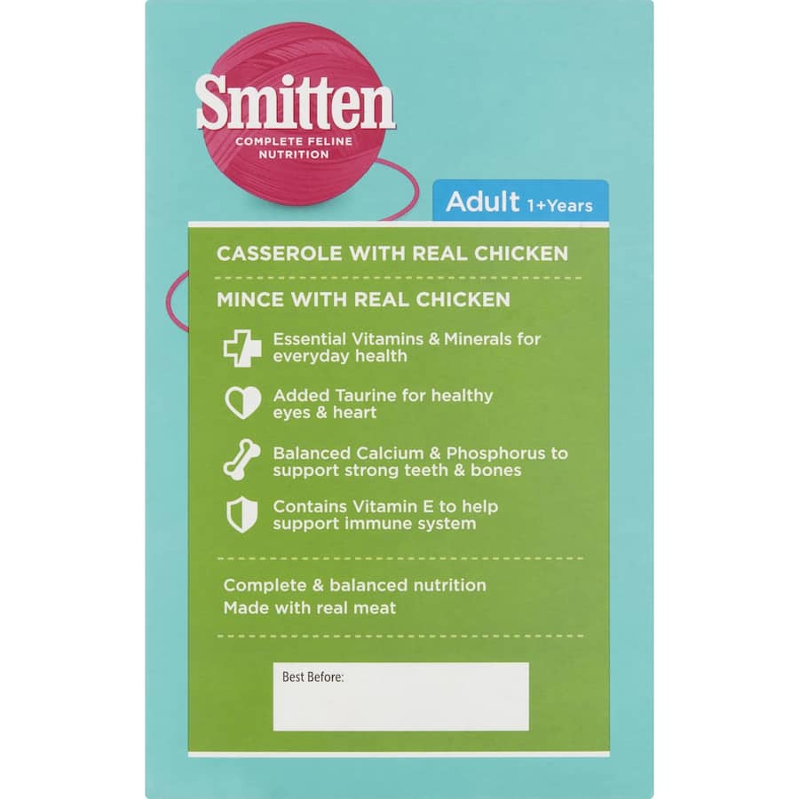 Smitten Wet Cat Food Chicken Selection Pouches 12x85g