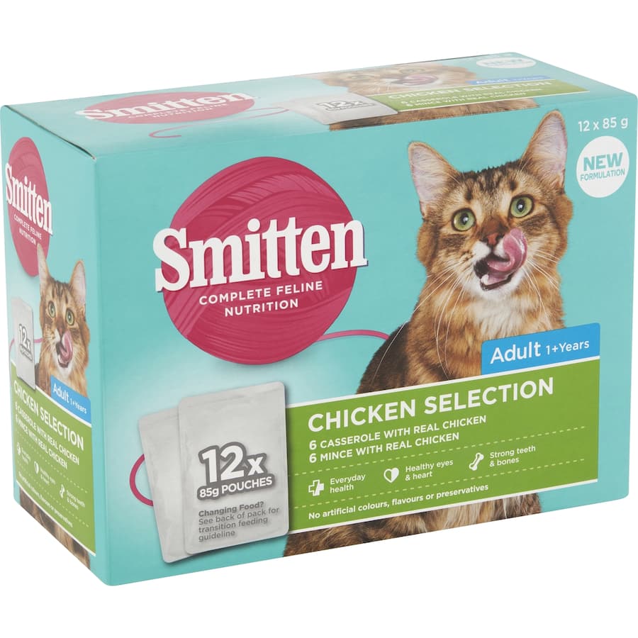 Smitten Wet Cat Food Chicken Selection Pouches 12x85g