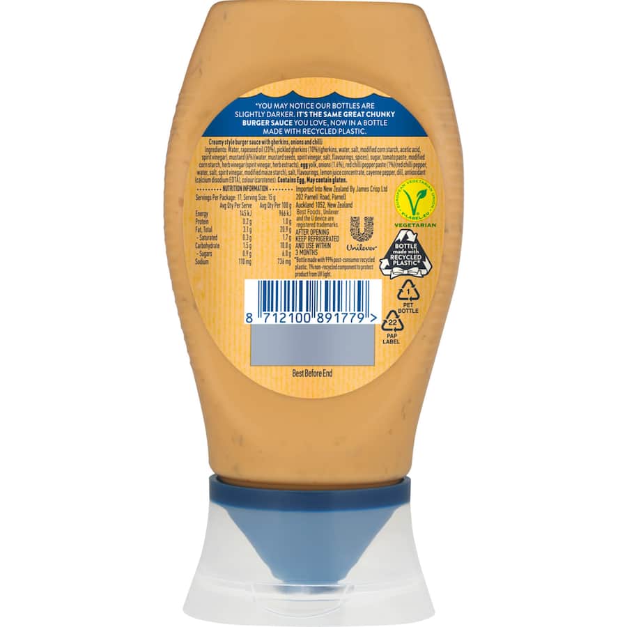 Best Foods Burger Sauce Chunky 250mL