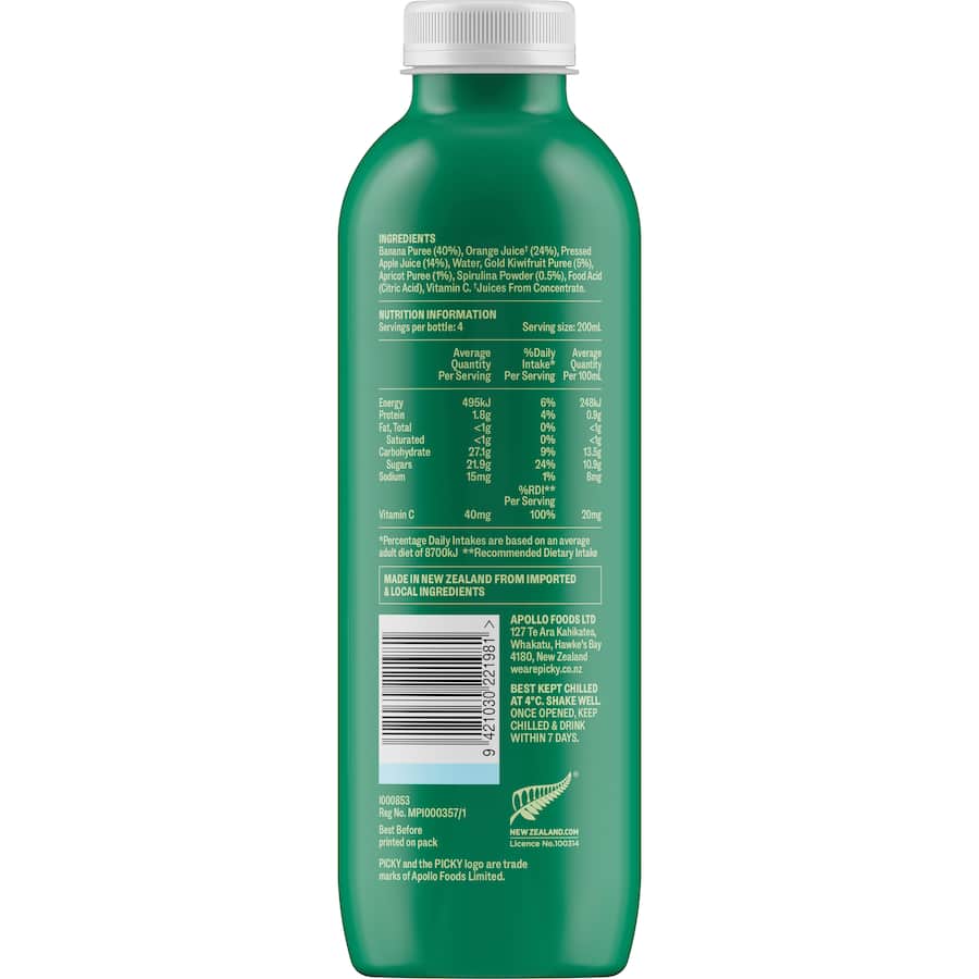Picky Fruit Drink Spirulina Smoothie - Bottle 800mL