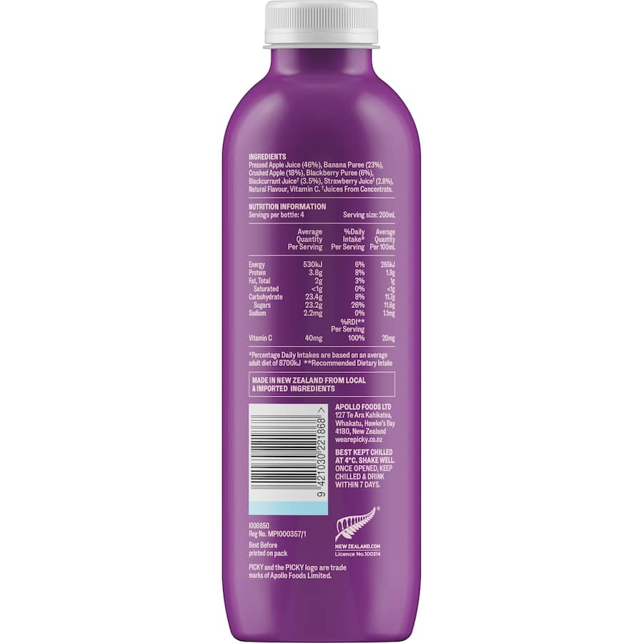 Picky Fruit Drink Berry Smoothie Bottle 800mL