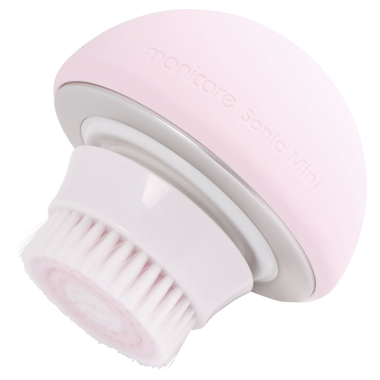 Compact rechargeable facial cleansing brush with sonic vibrations for deep pore cleaning and radiant skin. Water-resistant design.
