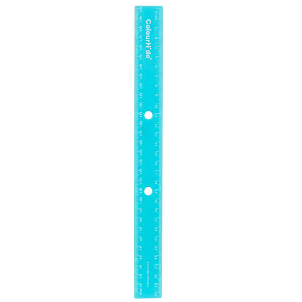 Colourhide Bindermate Ruler 30cm Aqua - Pack of 24