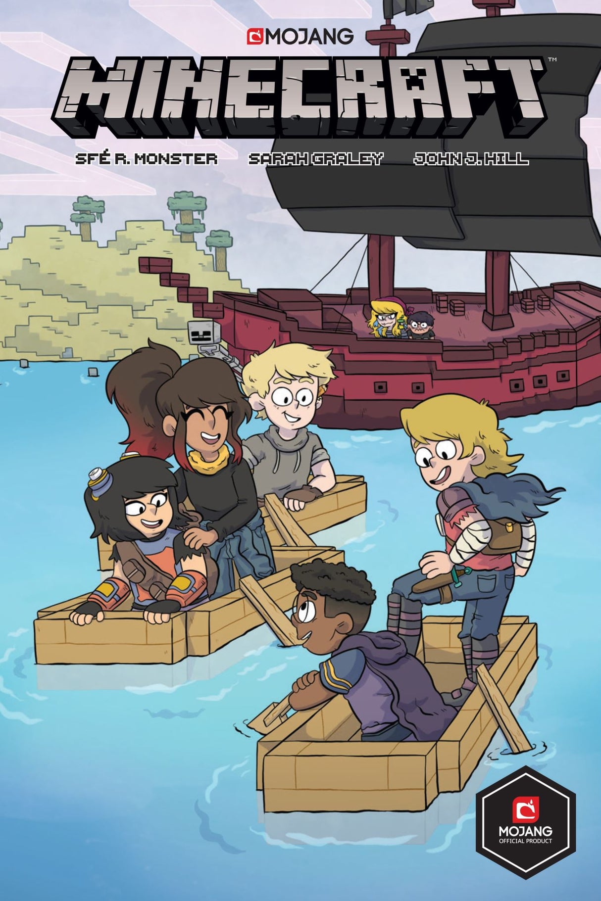 Cover of Minecraft Volume 2 graphic novel featuring vibrant illustrations of characters and adventure scenes.