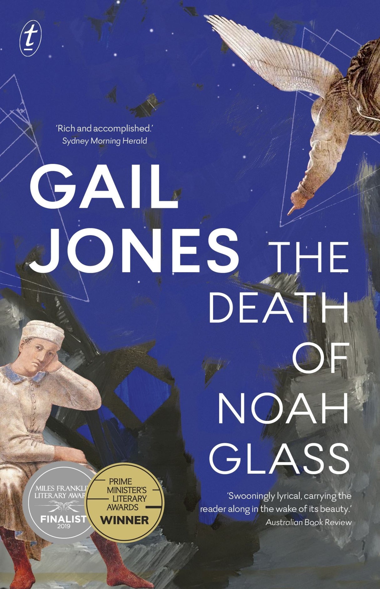 Book cover of "The Death of Noah Glass" featuring themes of family, art, and grief in a captivating narrative.