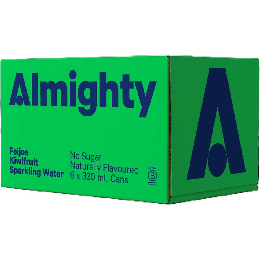 Almighty Sparkling Water Feijoa & Kiwi - Cans 6x330mL