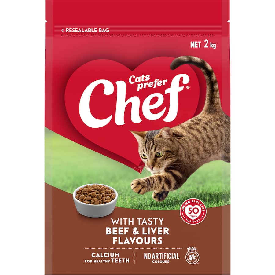 Chef Dry Cat Food Beef & Liver 2kg