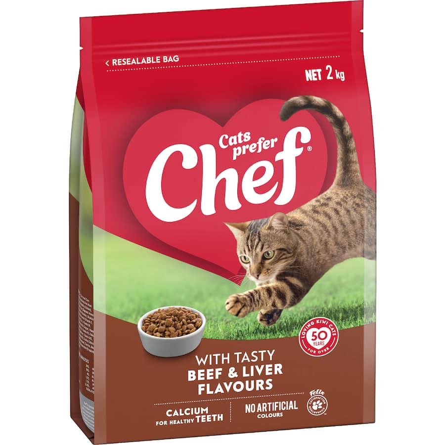 Chef Dry Cat Food Beef & Liver 2kg