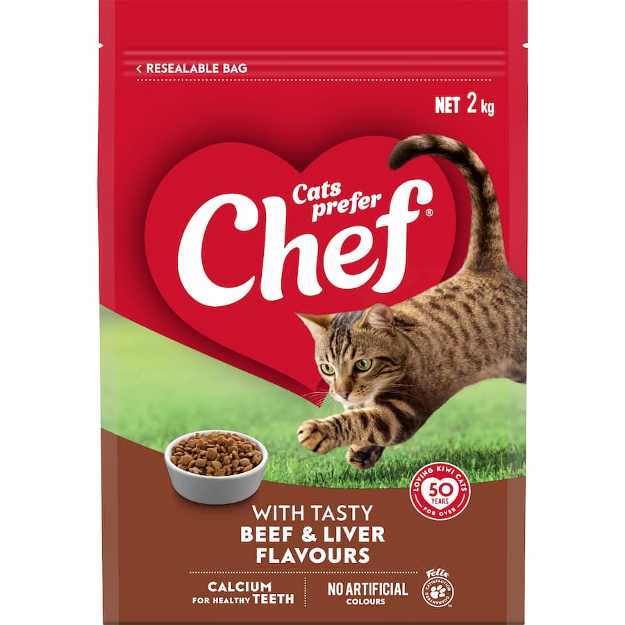 Chef Dry Cat Food Beef & Liver 2kg