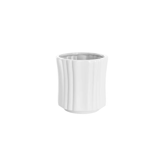 Ceramic Florence Vase Matte White 12Dx12.5cmH.