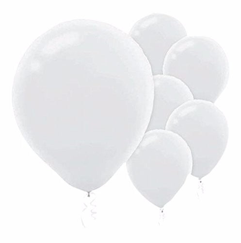 12cm White Latex Balloons 50PK  - Pack of 50