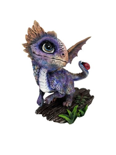 Ornament - Purple Dragon with Lady Bug (15cm)