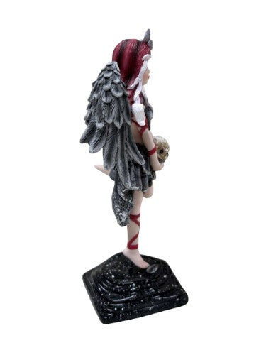 Ornament - Goth Angel Holding Skull (19cm)