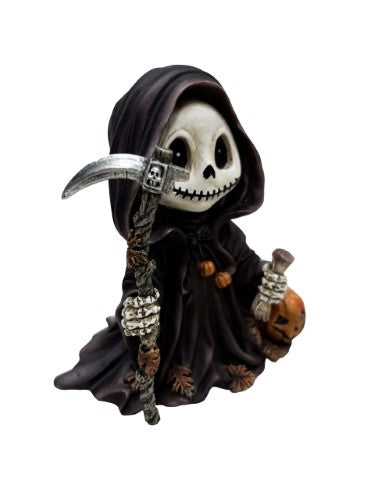Ornament - Adorable Autumn Grim Reaper with Pumpkin (10cm)